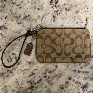 Classic brown Coach wristlet